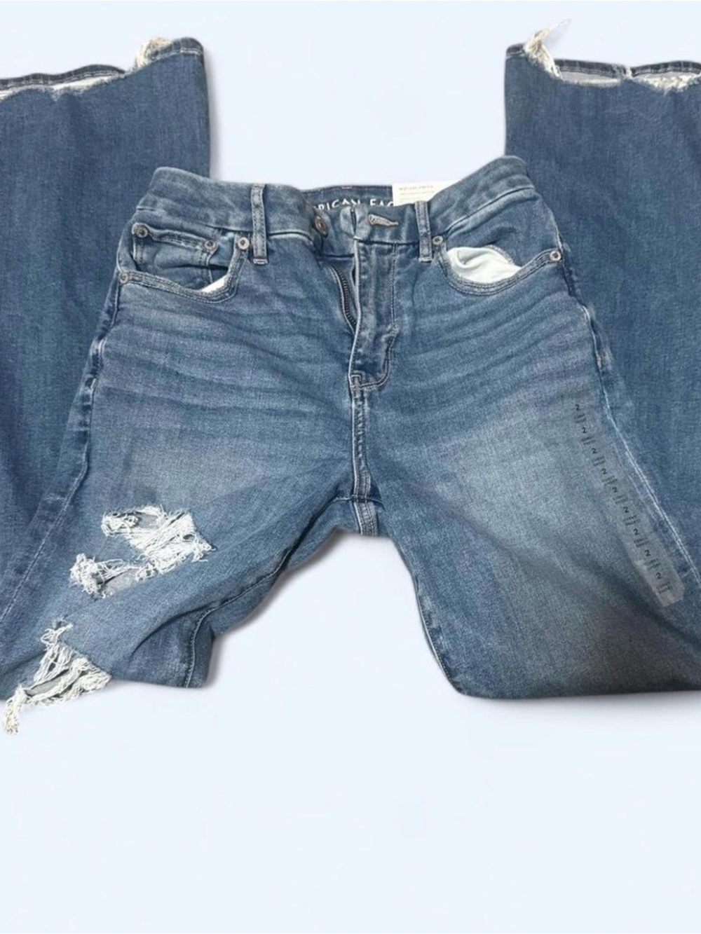 American Eagle Outfitters Medium Wash Distressed Bootcut Jeans